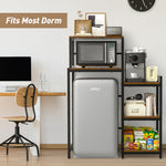 3-Tier Mini Fridge & Microwave Stand with Storage Shelves