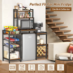 Large Storage Shelf with Microwave Stand & Mini Fridge Storage Space