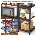 Large Storage Shelf with Microwave Stand & Mini Fridge Storage Space