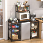 Large Storage Shelf with Microwave Stand & Mini Fridge Storage Space