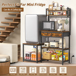 Mini Fridge Stand with Baker Rack and Power Strip