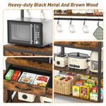 Mini Fridge Stand with Baker Rack and Power Strip