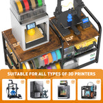 3D Printer Table with 4-Tier Filament Storage Rack and Power Outlet