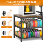 3D Printer Table with 4-Tier Filament Storage Rack and Power Outlet