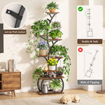 8-Tier 62" Metal Plant Stand Indoor with Full-Spectrum Grow Light (2 Pack)