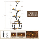 8-Tier 62" Metal Plant Stand Indoor with Full-Spectrum Grow Light (2 Pack)
