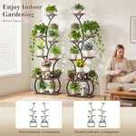 8-Tier 62" Metal Plant Stand Indoor with Full-Spectrum Grow Light (2 Pack)