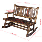 Outdoor Wooden Rocking Bench for 2 Persons